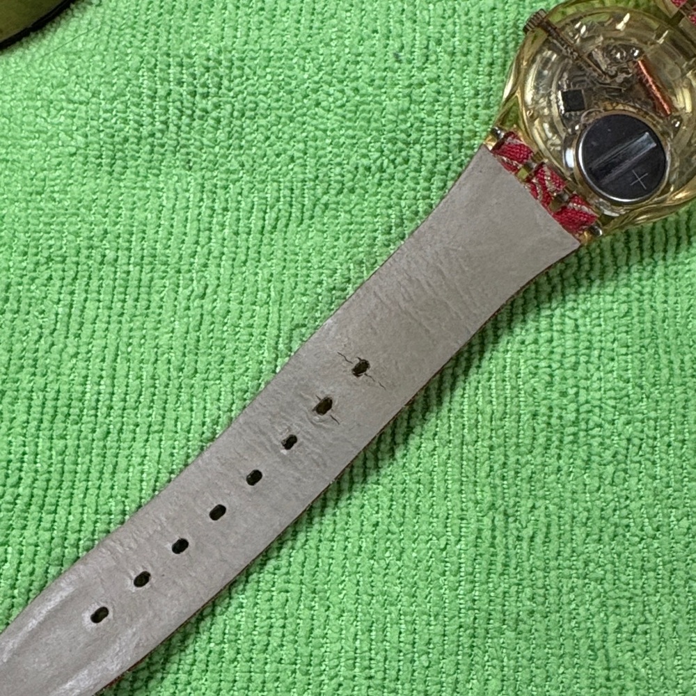 Coral pink Swirl Pattern Swatch Watch - Picture 9 of 12